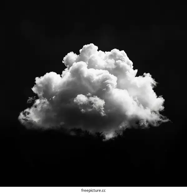 White cloud on black background