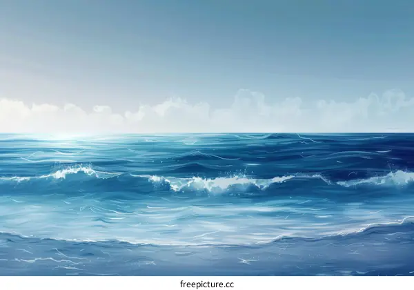 Blue sea and blue sky