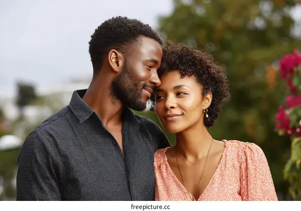 Affectionate Couple Outdoors