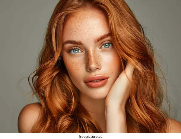 Portrait of a beautiful redhead woman