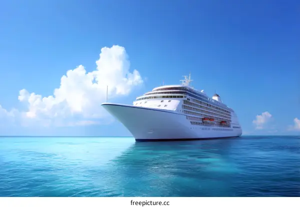 Luxury Cruise Ship in the Ocean