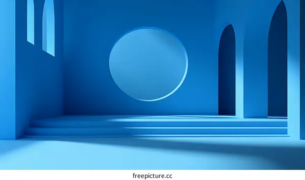 Abstract Blue Geometric Architectural Design