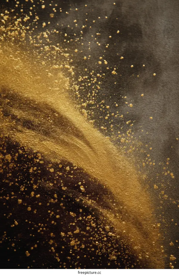Abstract Golden Dust on Dark Background