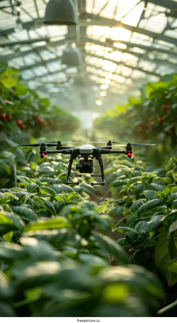 Drone Flying Above a Field