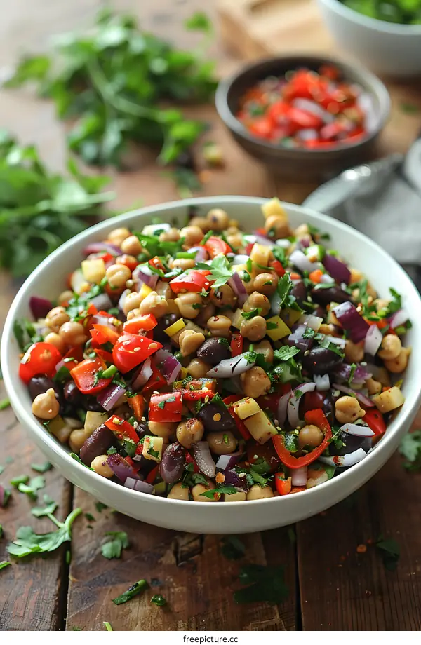 Chickpea Salad with Red Peppers and Parsley