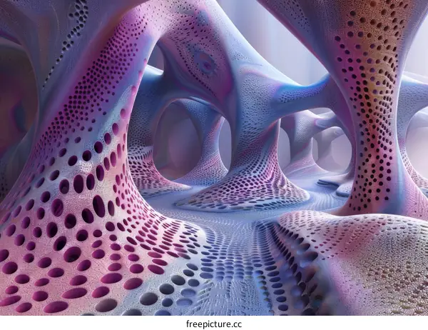 Abstract Purple and Pink Alien Cave