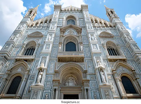 The Facade of the Florence Cathedral in Italy