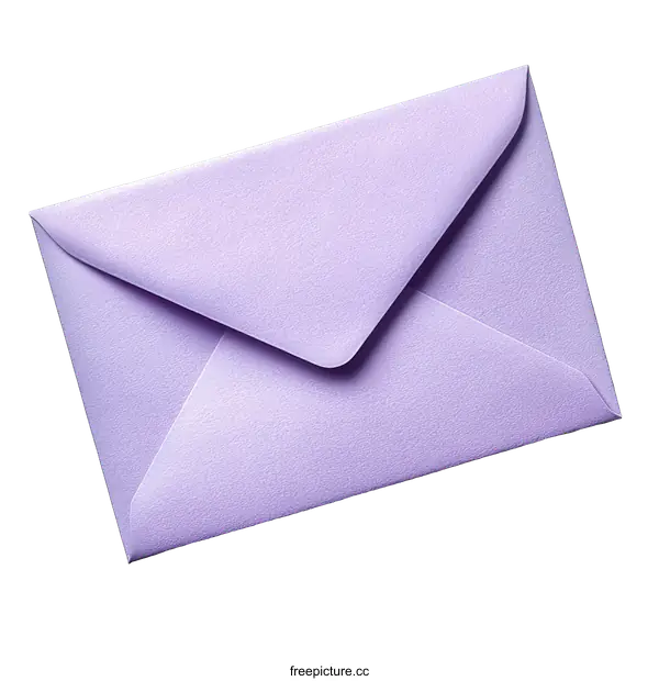 [Transparent Background PNG]Close-up Lavender Envelope on White Background