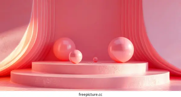 Pink Geometric Abstract Display Stand