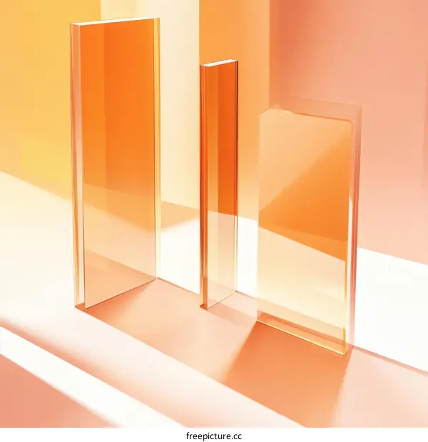 Abstract Geometric Shapes in Orange Hues