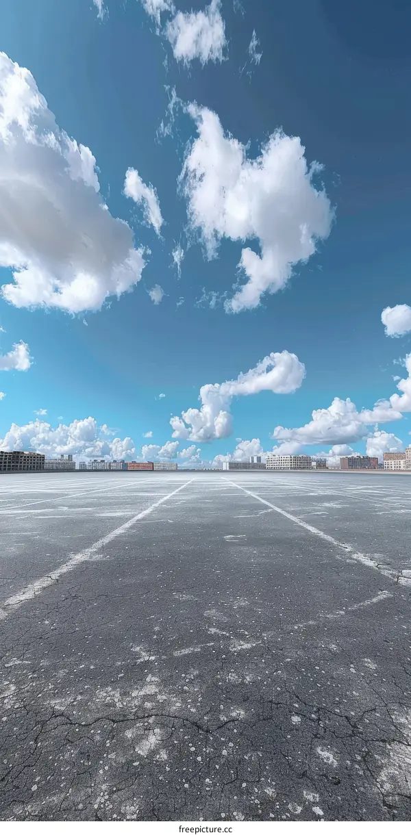 An Empty Parking Lot on a Beautiful Day