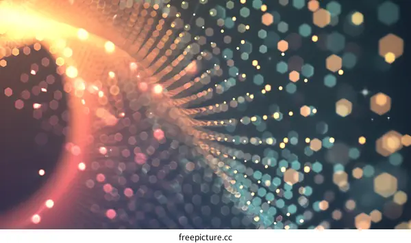 Abstract Hexagon Pattern with Blurred Lights