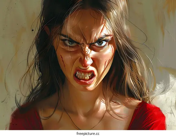Portrait of an Angry Young Woman
