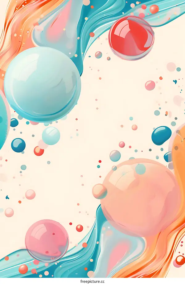 Abstract Colorful Liquid Bubbles Background