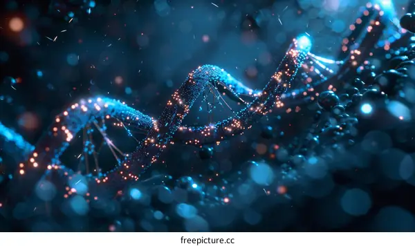 Glowing DNA Helix with Energy Cells