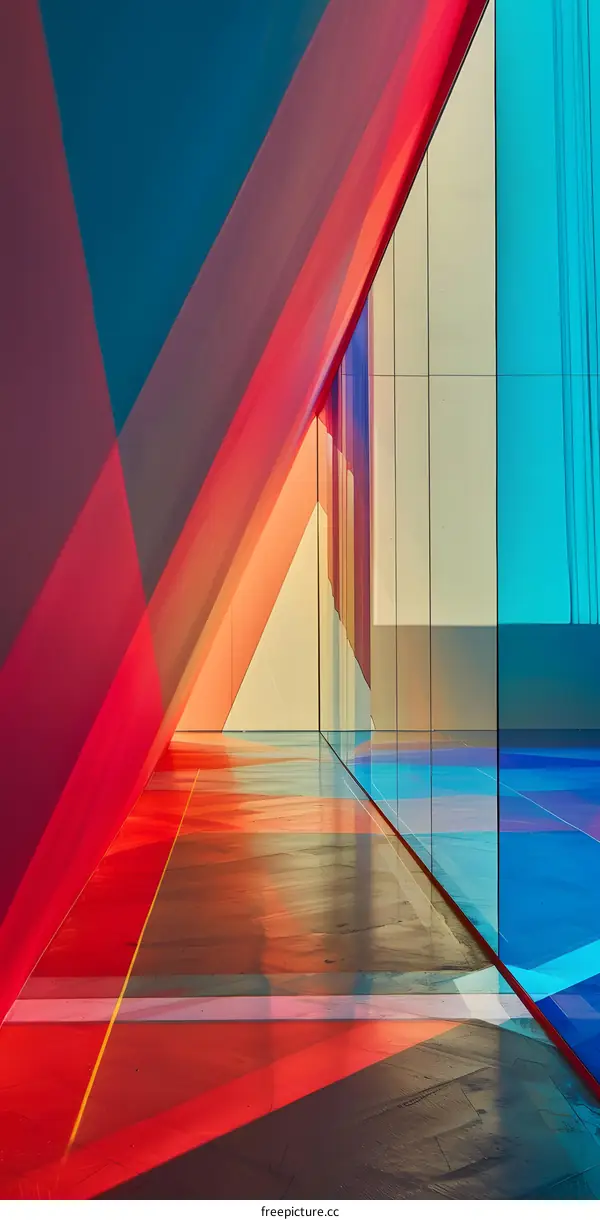 Abstract Geometric Design With Colorful Panels