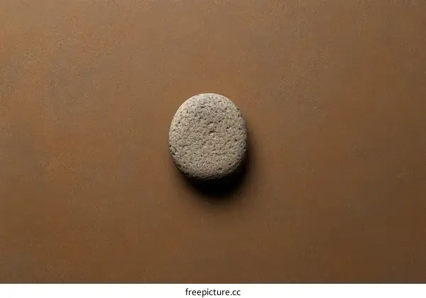 Single Stone on a Warm Brown Background
