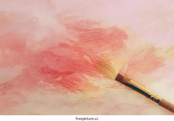 Abstract Pastel Painting with Paintbrush