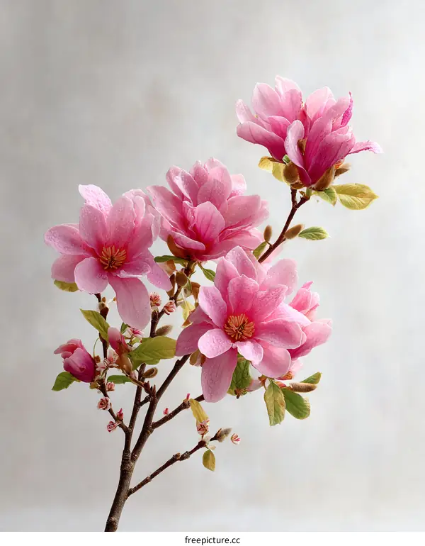 Pink Magnolia Branch in Soft Light