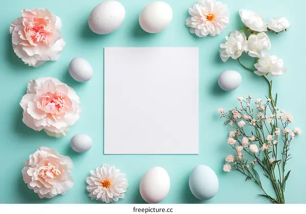 Easter Decoration with Flowers and Eggs