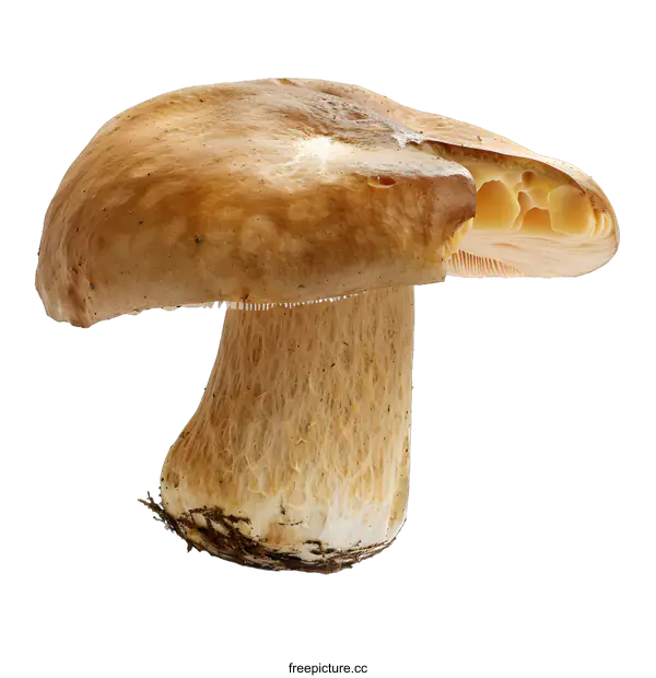 [Transparent Background PNG]Fresh White Mushroom Isolated on White Background