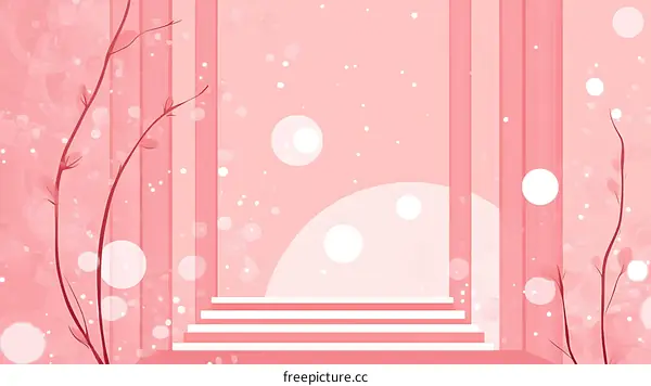 Abstract Pink Stairway Illustration