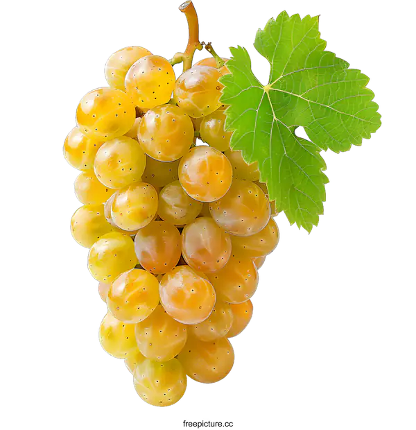 [Transparent Background PNG]Fresh White Grapes on White Background