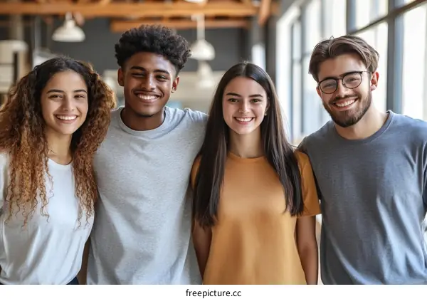 Diverse Group Portrait in Casual Attire