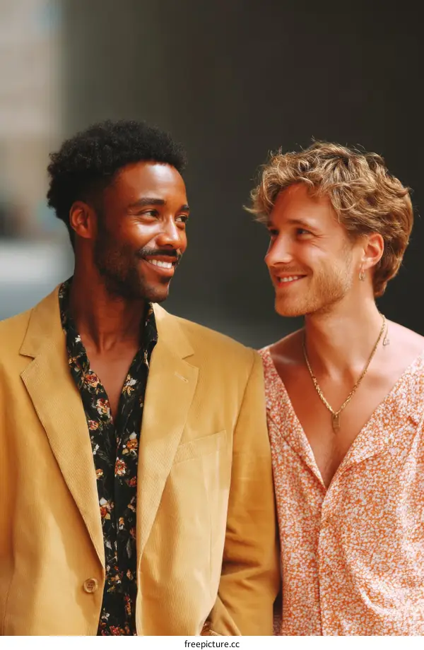 Two Men in Stylish Mustard Yellow Jackets