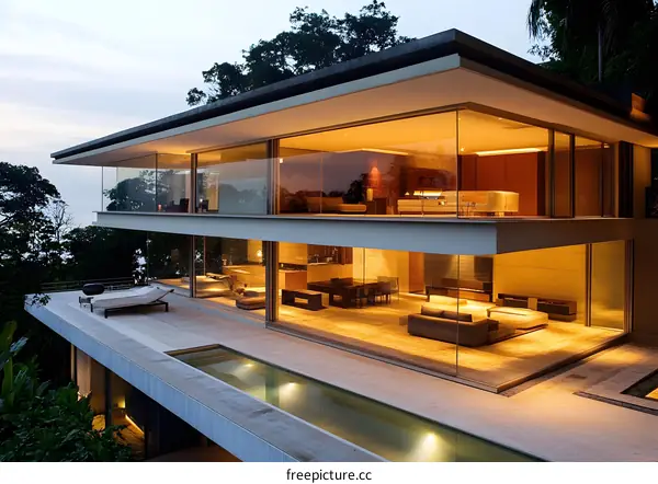 Modern Architecture Home Design with a Pool