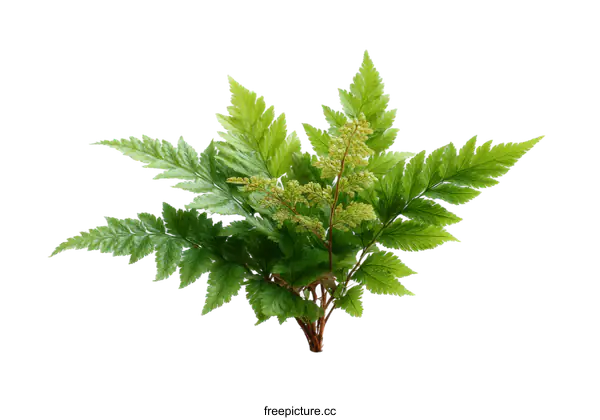 [Transparent Background PNG]Fresh Fern Plant Close-up on White Background