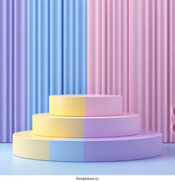 Pastel Colored Multi-Tiered Display Stand