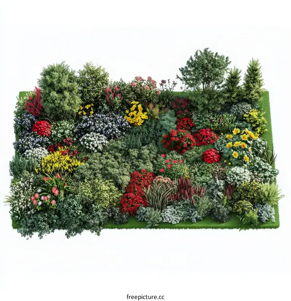 Colorful Flower Garden Design Illustration