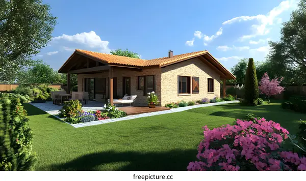 Stone House with Patio and Garden