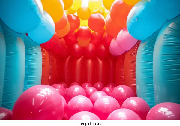 Pink and Blue Balloon Installation