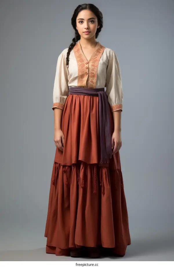 Woman in traditional Mexican dress