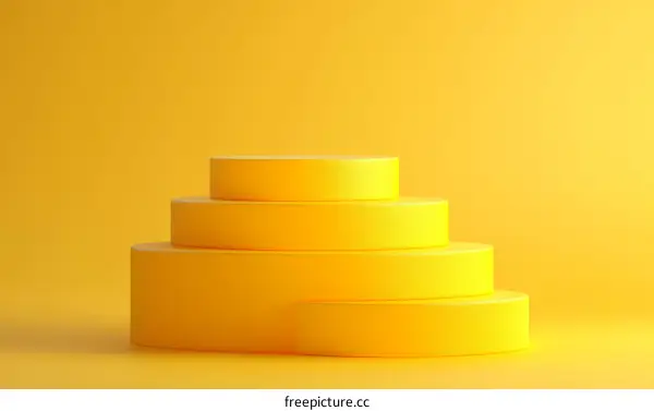 Yellow Geometric Stages Display