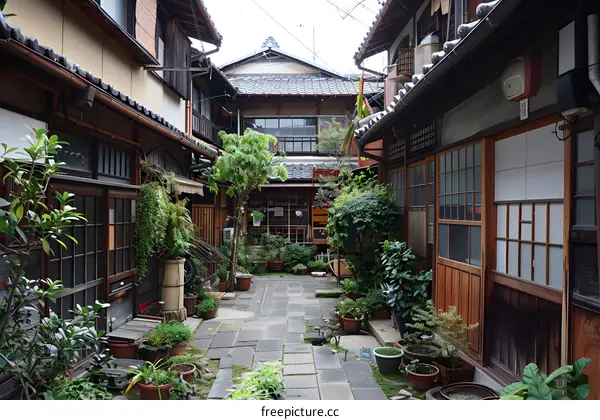 A narrow alleyway in Kyoto, Japan