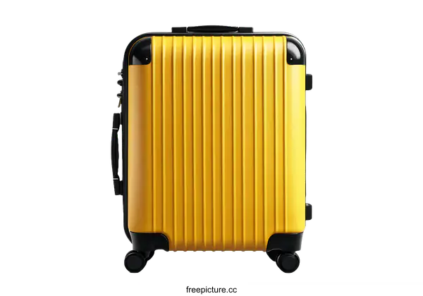 [Transparent Background PNG]Modern Yellow Suitcase Design
