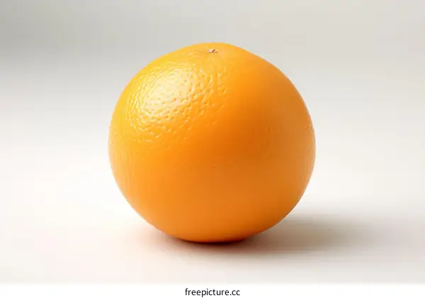 An orange on a white background