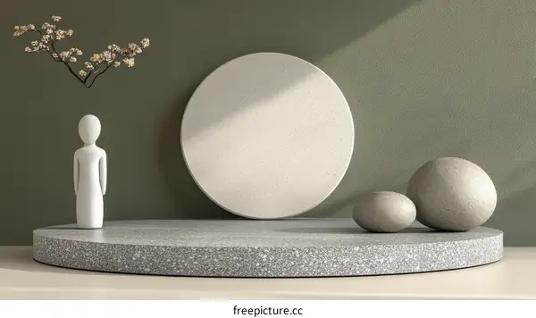 Modern Minimalist Aesthetic Display with Decorative Figurine