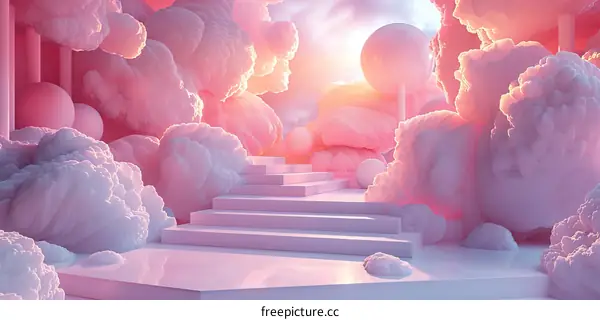 Abstract Pastel Cloud Landscape