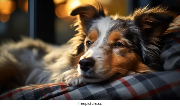 A Cute Dog Resting on a Couch