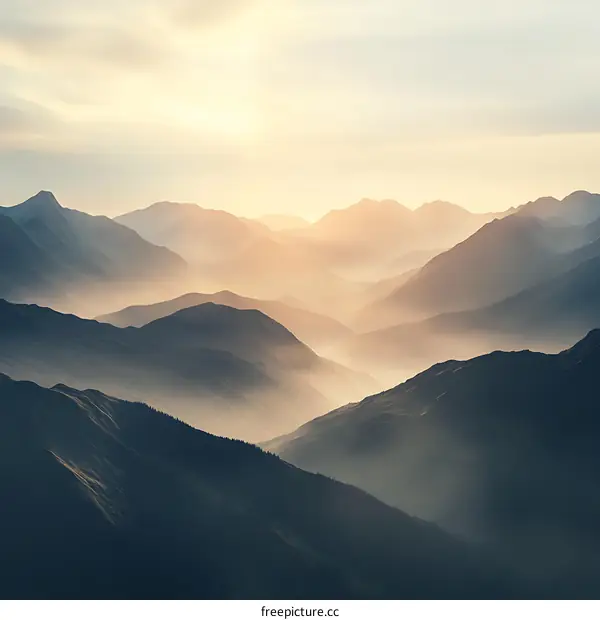 Majestic Mountain Ranges at Sunrise