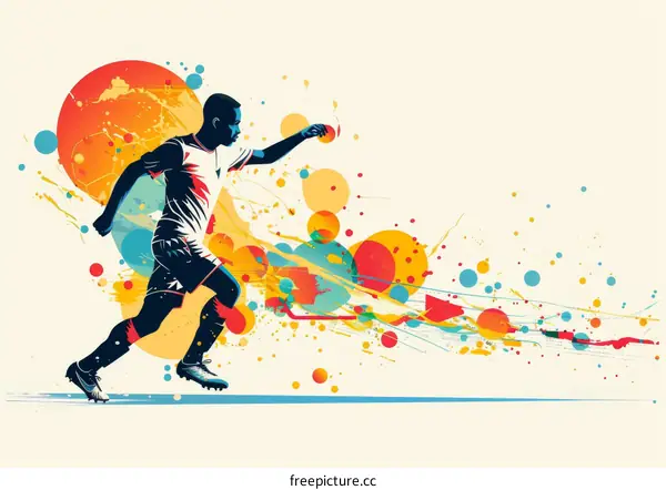 Professional Soccer Player Running with Ball in Stadium Field