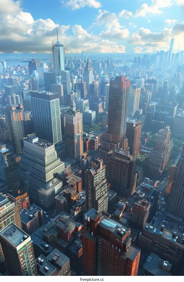 Aerial View of New York City Skyline