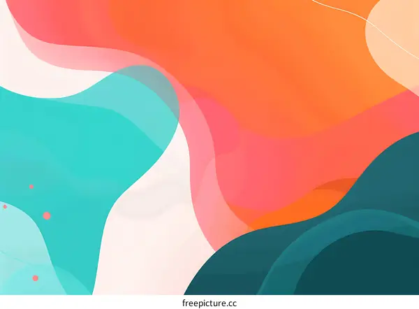 Abstract Fluid Shapes Background Design in Blue, Pink, and Orange