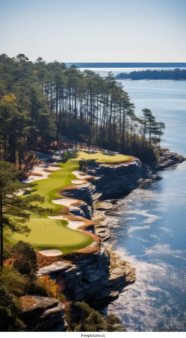 breathtaking cliffside golf course overlooking river