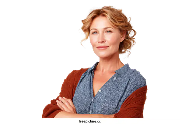 [Transparent Background PNG]Confident Woman Portrait Studio Shot