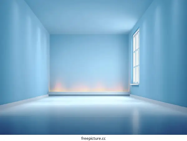 Empty Light Blue Room Interior Design